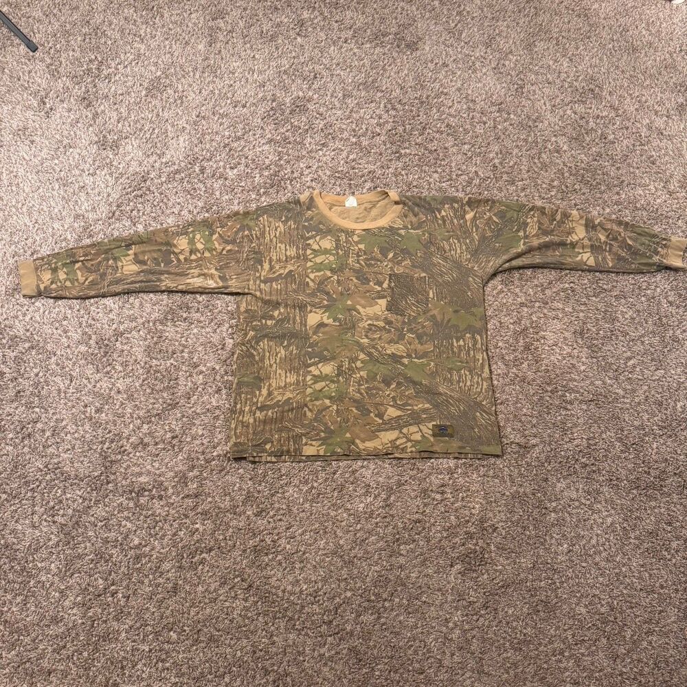 VTG Commander Men's 3X Camouflage Long Sleeve Cotton T-Shirt Pocket Made in USA
